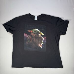 Star Wars Mandalorian Baby Yoda Grogu T-Shirt Men’s 2XL Black Graphic Tee